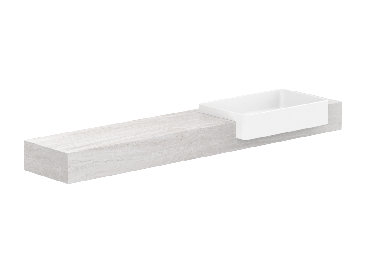 Michel Semi-Recessed Wall Hung Vanity, Michel Semi-Recessed 1800 Wall Hung