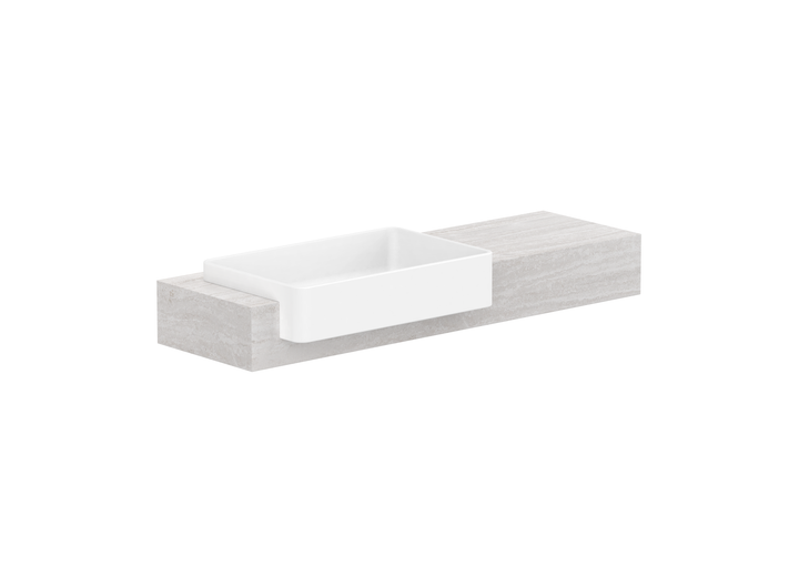 Michel Semi-Recessed Wall Hung Vanity, Michel Semi-Recessed 1200 Wall Hung