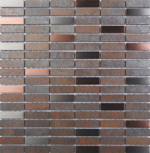 Metalgres Antique Iron Metallic Porcelain Mosaic tile face, 300 x 300 mm