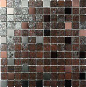 Metalgres Antique Iron Metallic Porcelain Mosaic tile face, 300 x 300 mm
