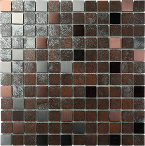 Metalgres Antique Iron Metallic Porcelain Mosaic tile face, 300 x 300 mm
