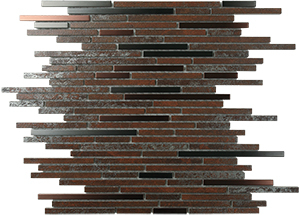 Metalgres Antique Iron Metallic Porcelain Mosaic tile face, 300 x 305 mm