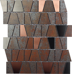Metalgres Antique Iron Metallic Porcelain Mosaic tile face, 300 x 260 mm