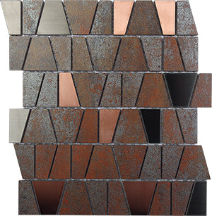 Metalgres Antique Iron Metallic Porcelain Mosaic tile face, 300 x 260 mm