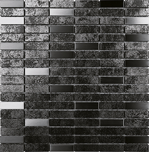 Metalgres Antique Silver Metallic Porcelain Mosaic – 15 x 50 mm, tile face