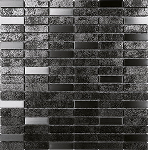 Metalgres Antique Silver Metallic Porcelain Mosaic tile face, 300 x 300 mm