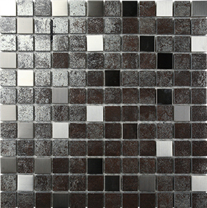 Metalgres Antique Silver Metallic Porcelain Mosaic – 25 x 25 mm, tile face