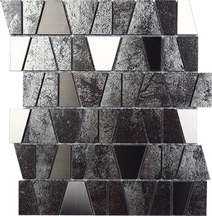 Metalgres Antique Silver Metallic Porcelain Mosaic – 300 x 260 mm, tile face