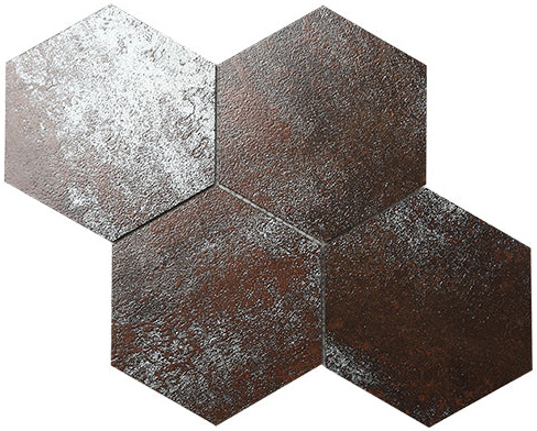 Metallic Hexagon 150x130 Porcelain Mosaic – 265 x 230 mm, tile face