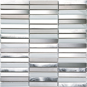 Metalplus SMG01 Moon Stone Blend Metal Mosaic tile face, 300 x 296 mm