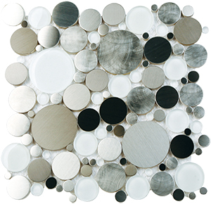 Metalplus SMG01 Moon Stone Blend Metal Mosaic tile face, 300 x 300 mm