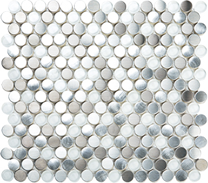 Metalplus SMG01 Moon Stone Blend Metal Mosaic tile face, 300 x 280 mm