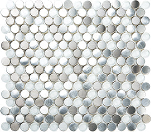 Metalplus SMG01 Moon Stone Blend Metal Mosaic tile face, 300 x 280 mm