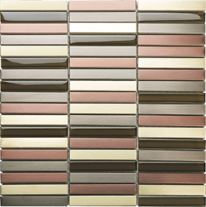 Metalplus SMG02 Moon Stone Blend Metal Mosaic tile face, 300 x 296 mm