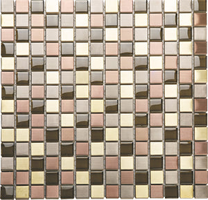 Metalplus SMG02 Moon Stone Blend Metal Mosaic tile face, 296 x 296 mm