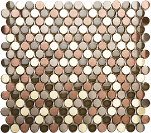 Metalplus SMG02 Moon Stone Blend Metal Mosaic tile face, 300 x 280 mm