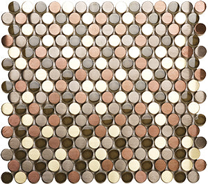 Metalplus SMG02 Moon Stone Blend Metal Mosaic tile face, 300 x 280 mm
