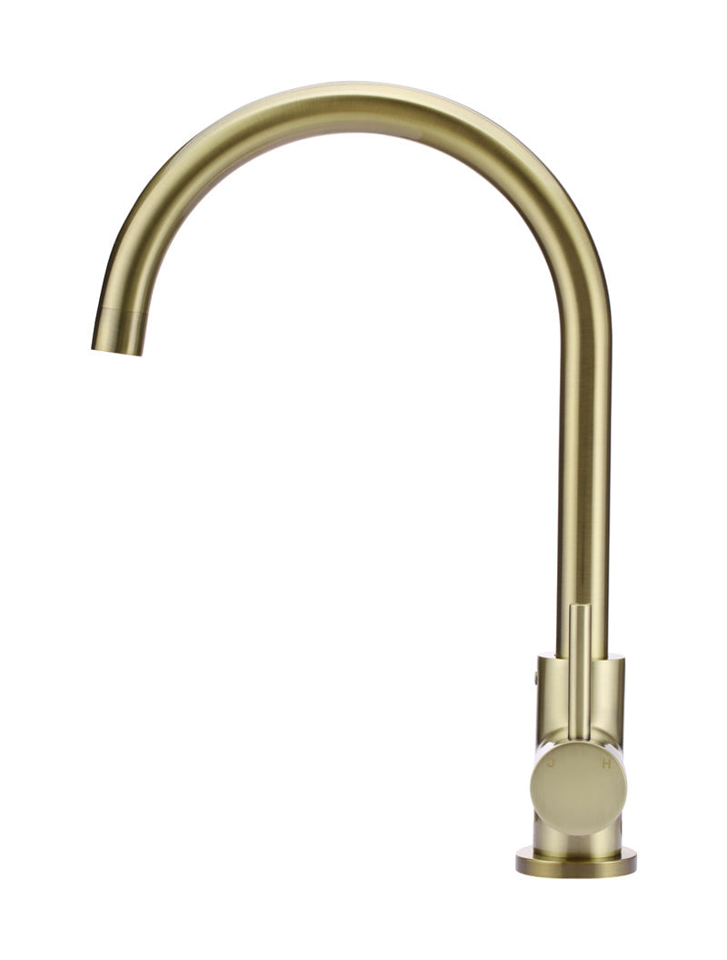 Round Gooseneck Kitchen Mixer Tap - PVD Tiger Bronze