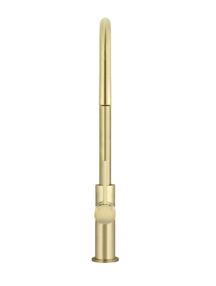 Round Piccola Pull Out Kitchen Mixer Tap - PVD Tiger Bronze