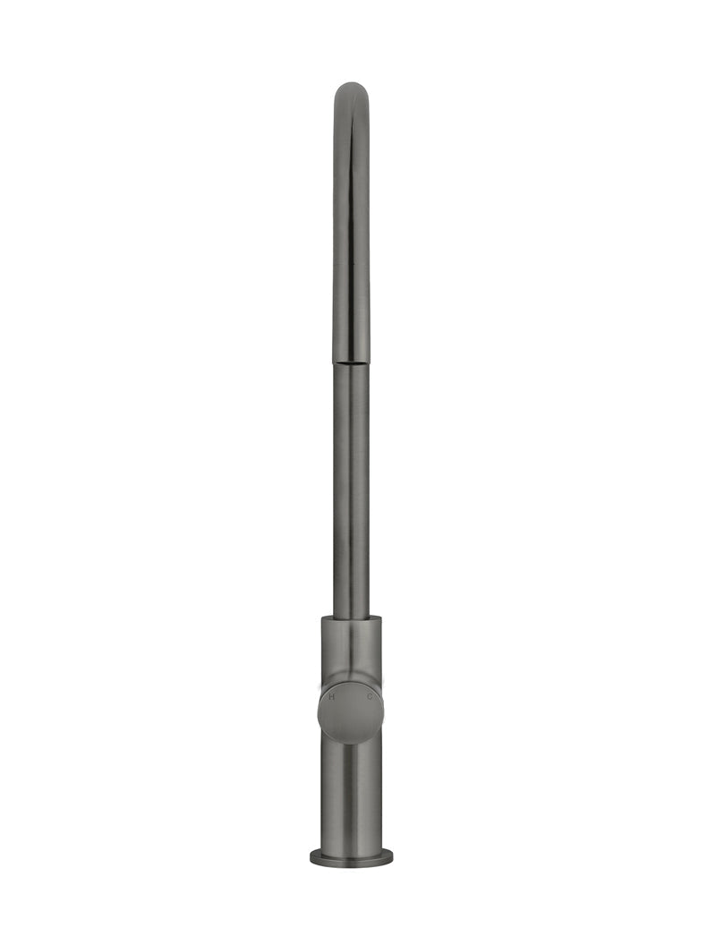 Round Pinless Piccola Pull Out Kitchen Mixer Tap - Shadow Gunmetal