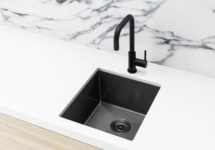 Lavello Sink Strainer and Waste Plug Basket with Stopper - PVD Gunmetal Black