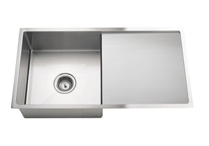 Lavello Kitchen Sink - Single Bowl & Drainboard 840 x 440 - PVD Brushed Nickel Meir