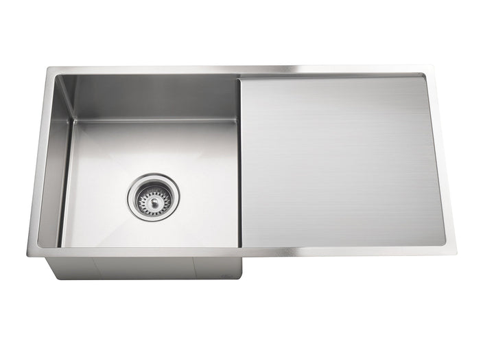 Lavello Kitchen Sink - Single Bowl &amp; Drainboard 840 x 440 - PVD Brushed Nickel
