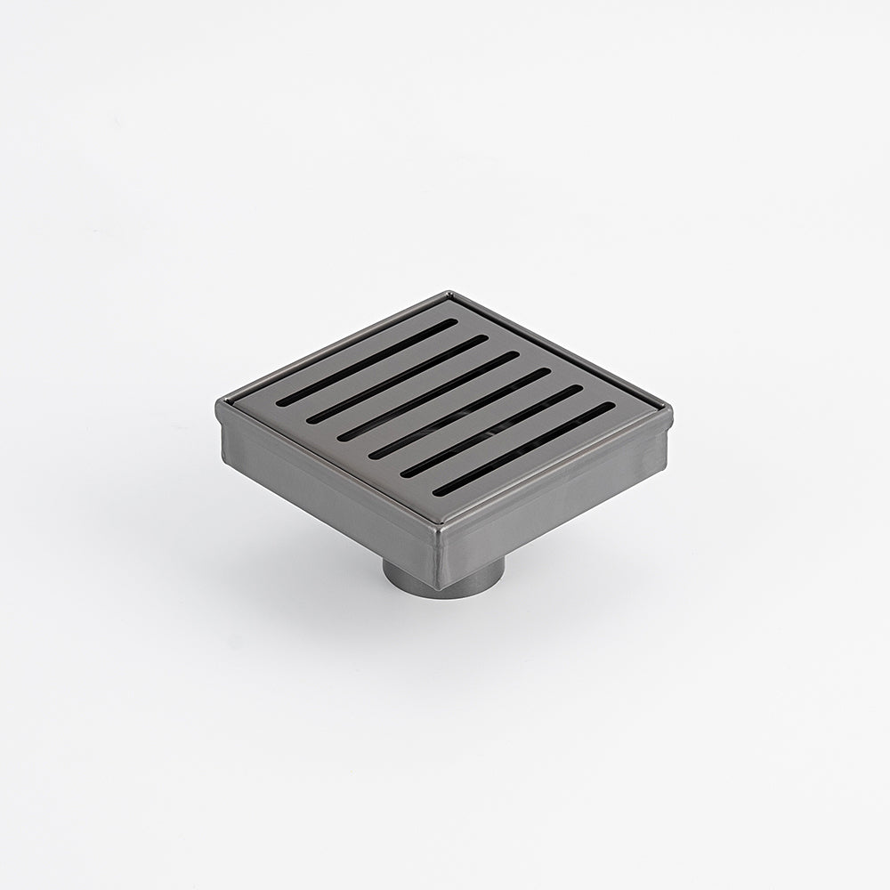Square Slotted Floor Grate 100 x 100mm - Gun Metal Grey
