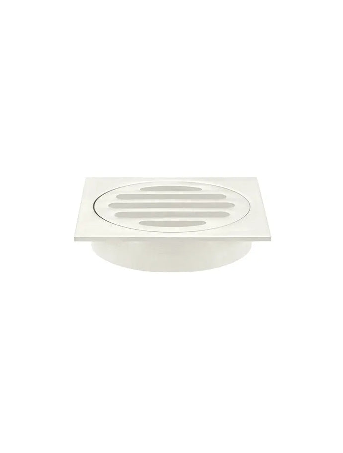 Square Floor Grate Shower Drain 80mm outlet - PVD Brushed Nickel Meir