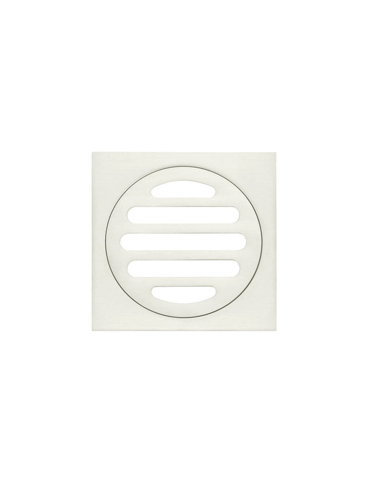 Square Floor Grate Shower Drain 80mm outlet - PVD Brushed Nickel