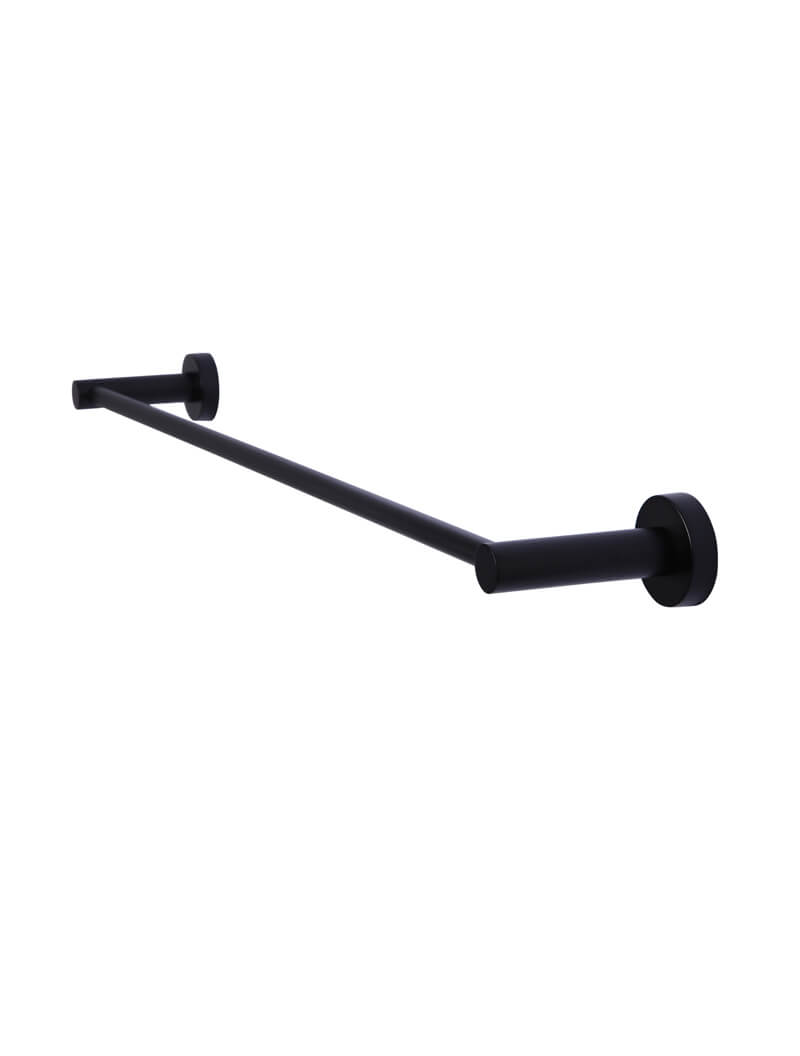 Round Double Towel Rail 600mm - Matte Black