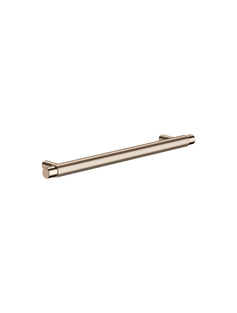 Oppen Round Pull 200mm Cabinet Handle (Linear Knurled) - Champagne
