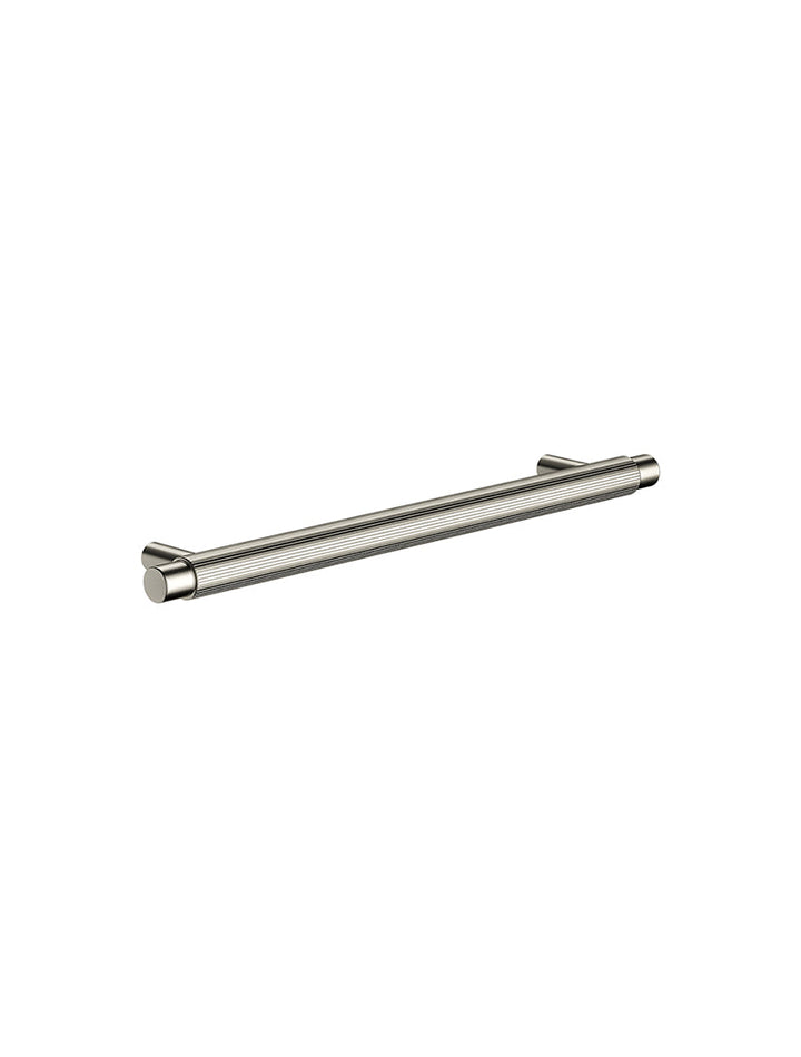Oppen Round Pull 200mm Cabinet Handle (Linear Knurled) - PVD Brushed Nickel