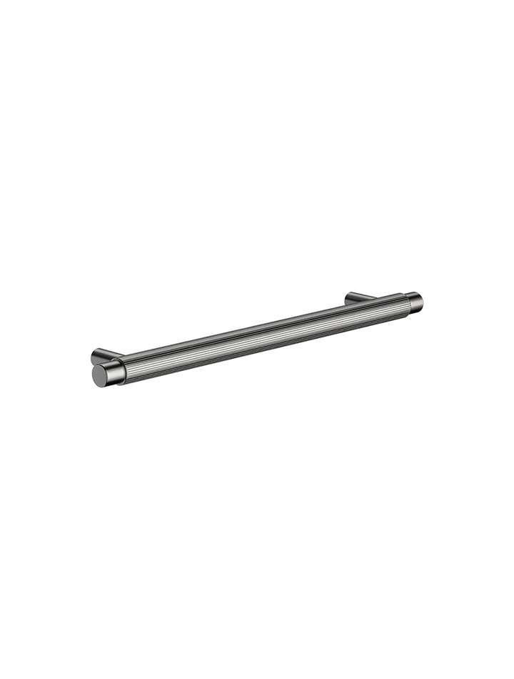 Oppen Round Pull 200mm Cabinet Handle (Linear Knurled) - Shadow Gunmetal