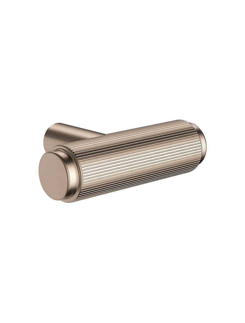 Oppen T-Pull Cabinet Handle (Linear Knurled) - Champagne