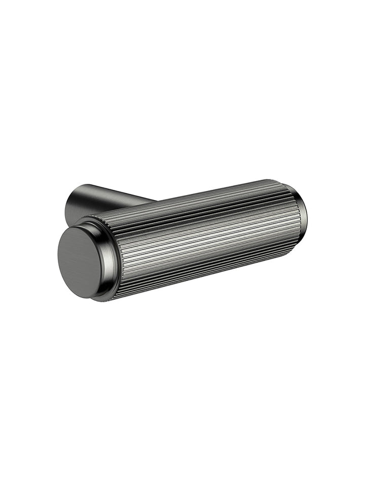 Oppen T-Pull Cabinet Handle (Linear Knurled) - Shadow Gunmetal