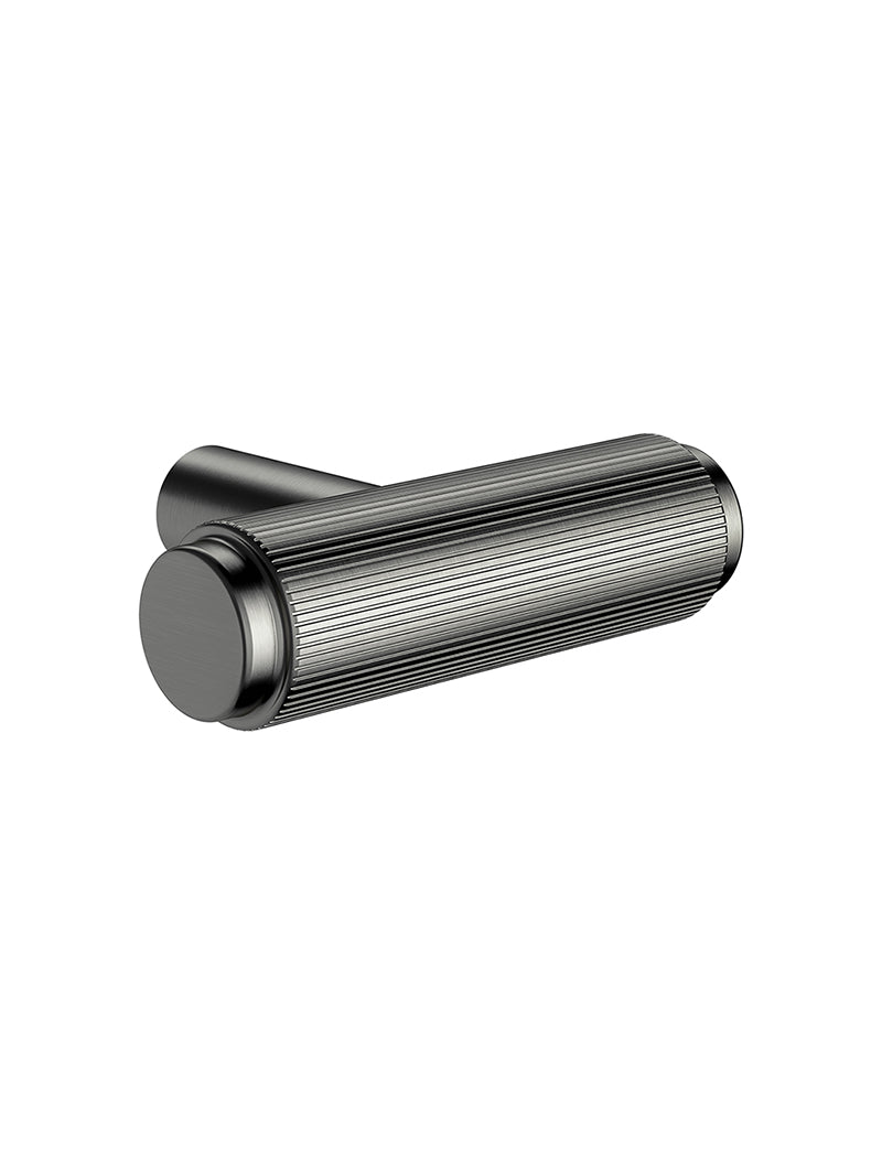 Oppen T-Pull Cabinet Handle (Linear Knurled) - Shadow Gunmetal