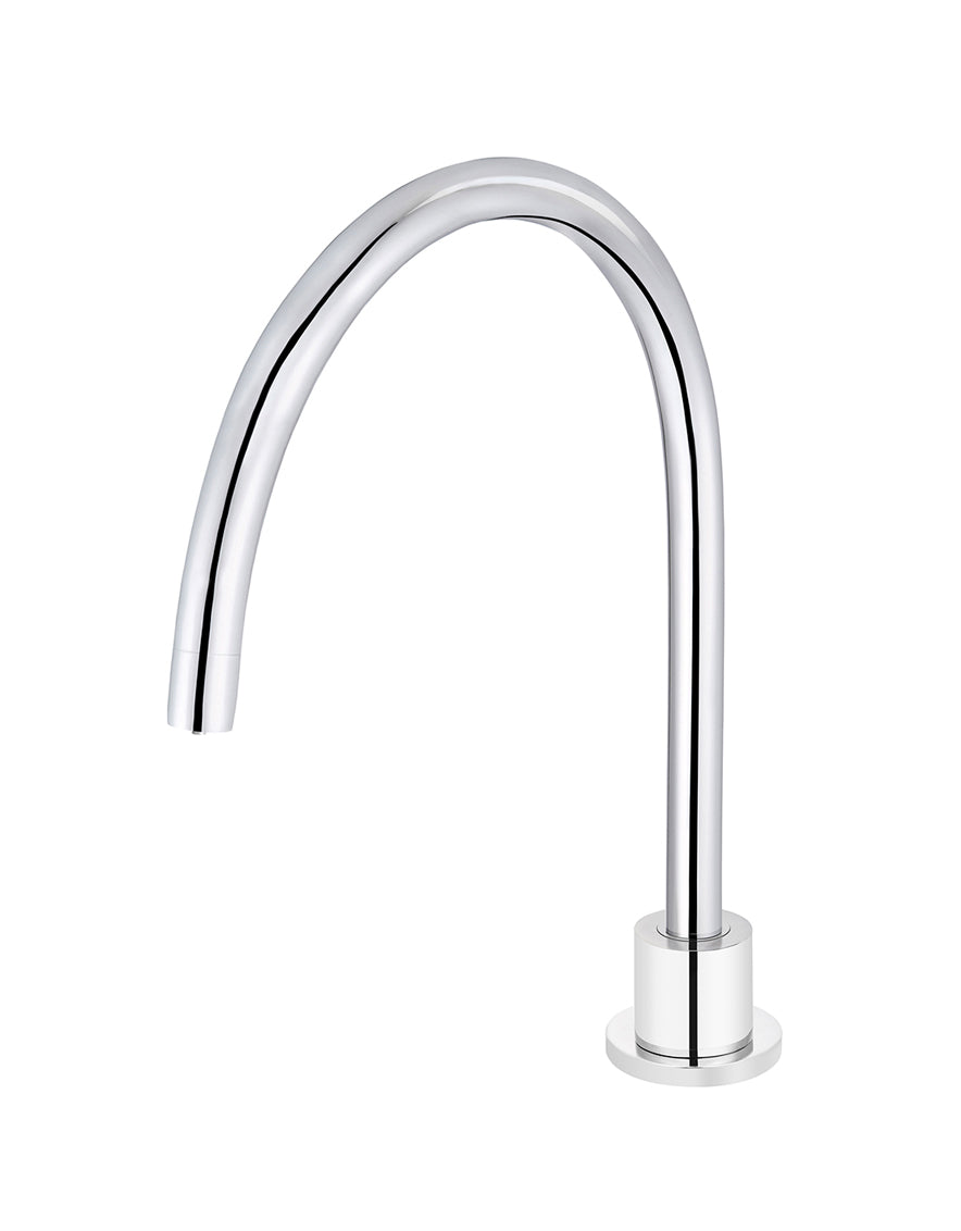Round Gooseneck High-Rise Swivel Hob Spout - Chrome