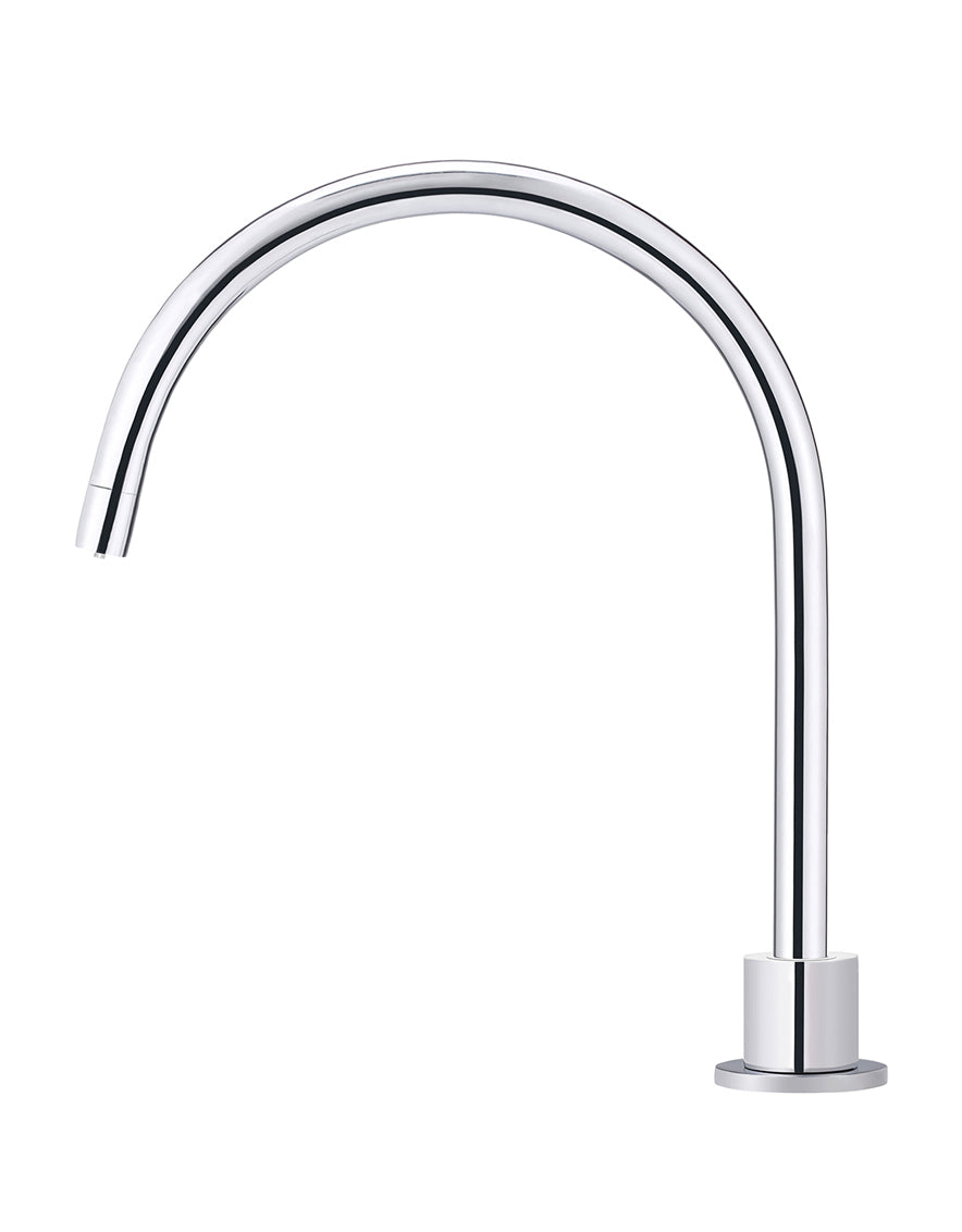 Round Gooseneck High-Rise Swivel Hob Spout - Chrome
