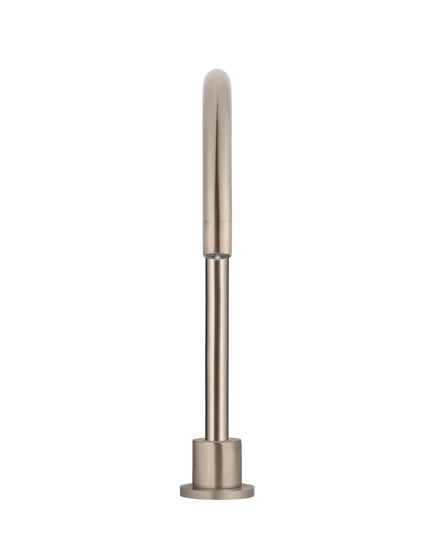 Round Gooseneck High-Rise Swivel Hob Spout - Champagne