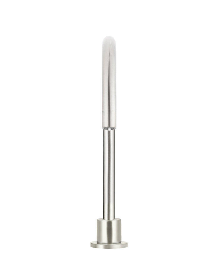 Round Gooseneck High-Rise Swivel Hob Spout - PVD Brushed Nickel