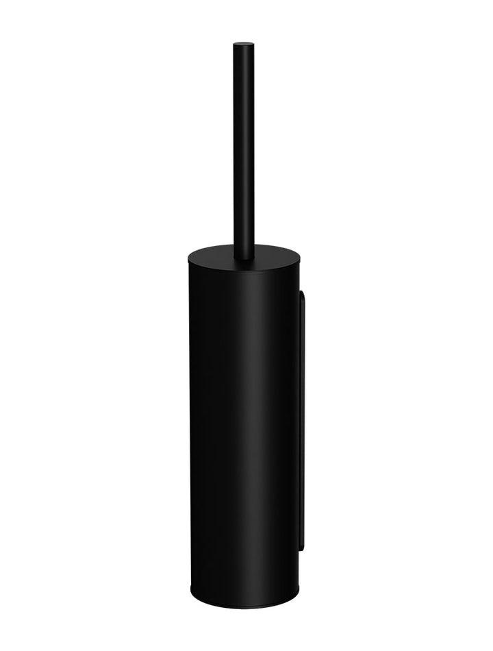 Round Toilet Brush &amp; Holder - Matte Black