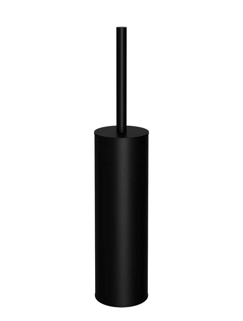 Round Toilet Brush &amp; Holder - Matte Black