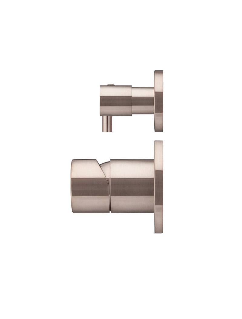 Round Diverter Mixer Pinless Handle Trim Kit (In-wall Body Not Included) - Champagne