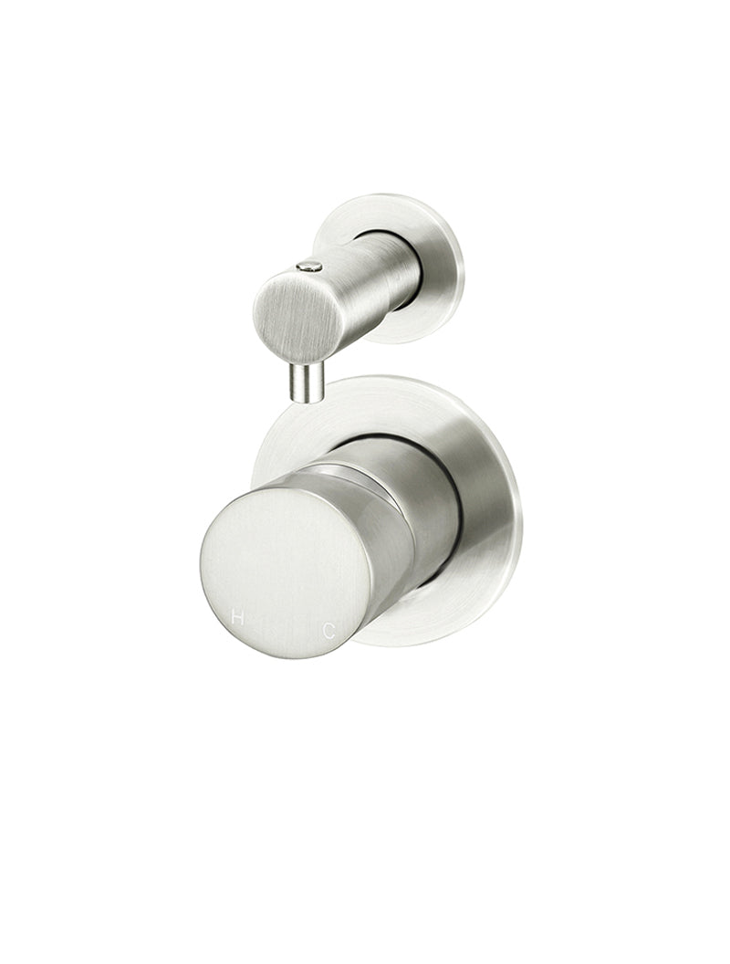 Round Diverter Mixer Pinless Handle Trim Kit (In-wall Body Not Included) - PVD Brushed Nickel