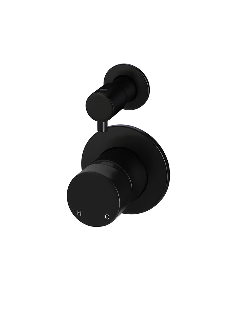 Round Diverter Mixer Pinless Handle Trim Kit (In-wall Body Not Included) - Matte Black