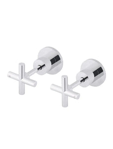 Round Cross Handle Jumper Valve Wall Top Assemblies - Polished Chrome Meir