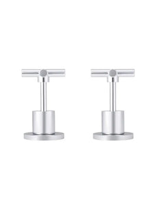 Round Cross Handle Jumper Valve Wall Top Assemblies - Polished Chrome Meir