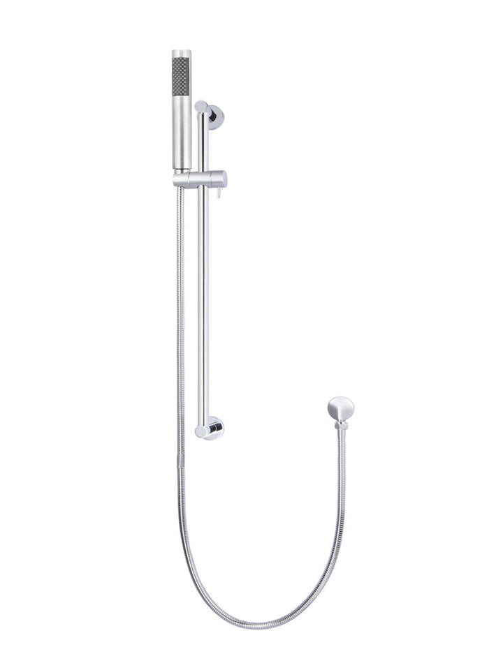 Round Hand Shower on Rail Column - Chrome