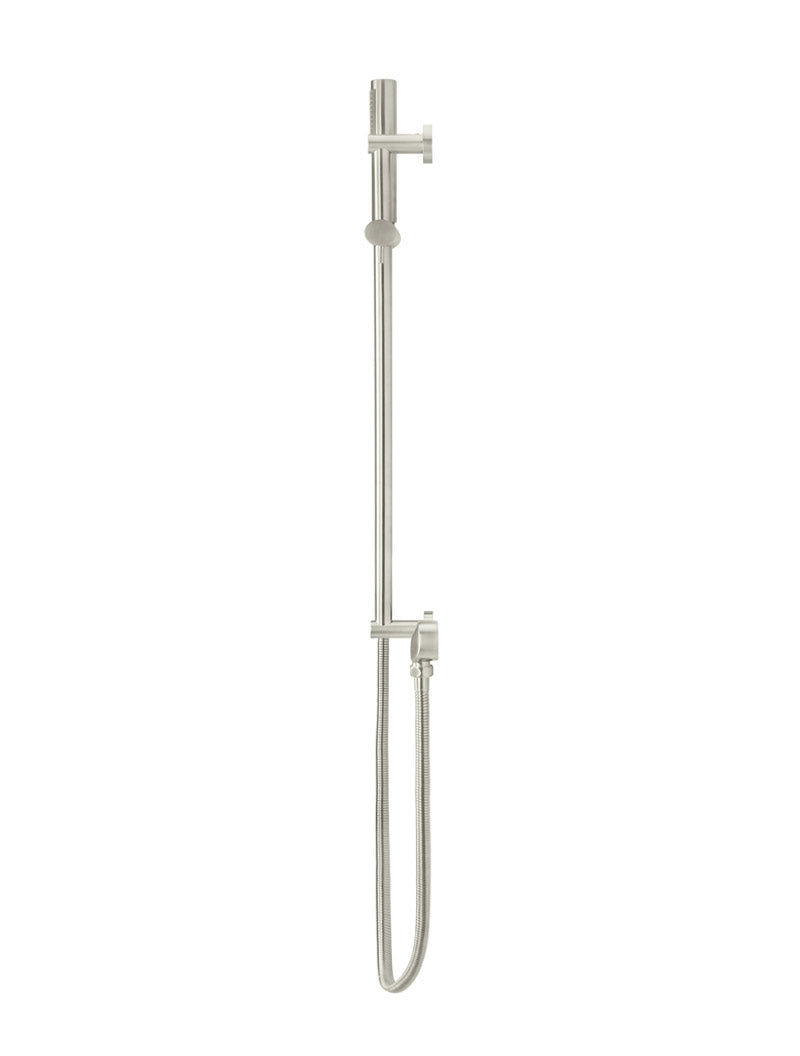 Round Hand Shower on Rail Column - PVD Brushed Nickel